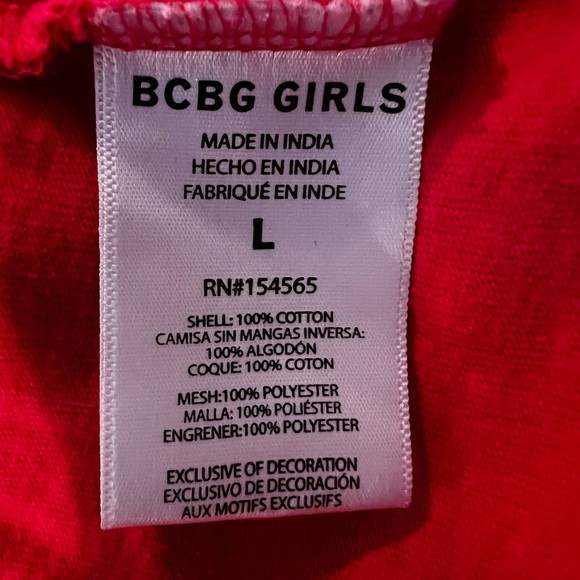 BCBG Girls Pink/Gray/Black Color block & Mesh T-Shirt Dress/size L - Picture 2 of 8